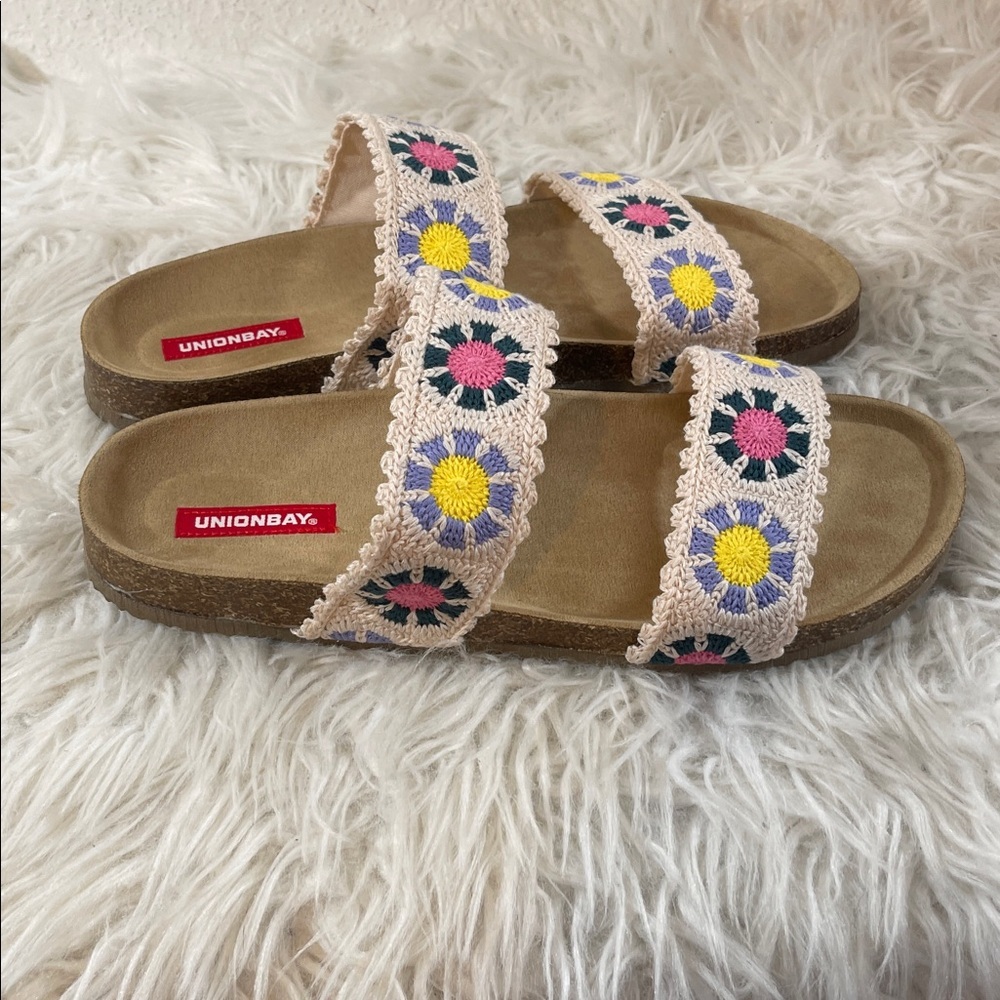 UNIONBAY Monica Ivory Crochet Slip-On Slide Sandals Size 11 NEW - Picture 4 of 14